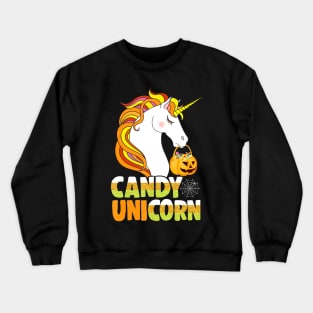 Cute Candy Corn Unicorn Shirt Halloween Girls Outfit Crewneck Sweatshirt